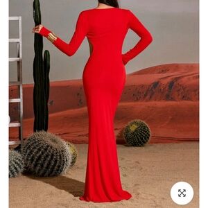 New red cutout dress
